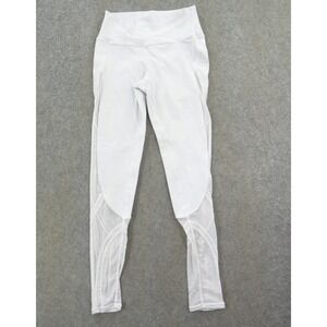 ALO Yoga Leggings Womens White Epic Mesh High Waist Stretch Active Gym Running